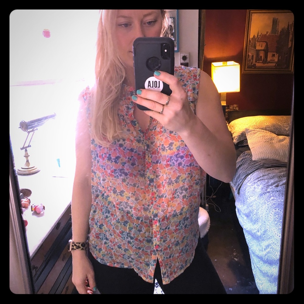 French Connection flower blouse size 8